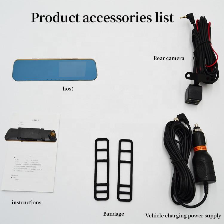 4.3 Inch Rearview Mirror Car Dashcam Fhd 1080P IPS Screen Car Video Recorder Hot Car Black Box Camera Mirror Dual Lens Dvr