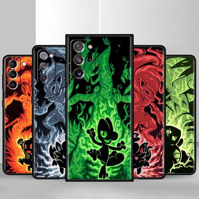 Чехол для телефона Samsung Galaxy S20 Fe S21 Ultra S22 Plus S10 S8 S10e S9plus Note 20 10 9, черный мягкий чехол Pokemon Eevee Elf