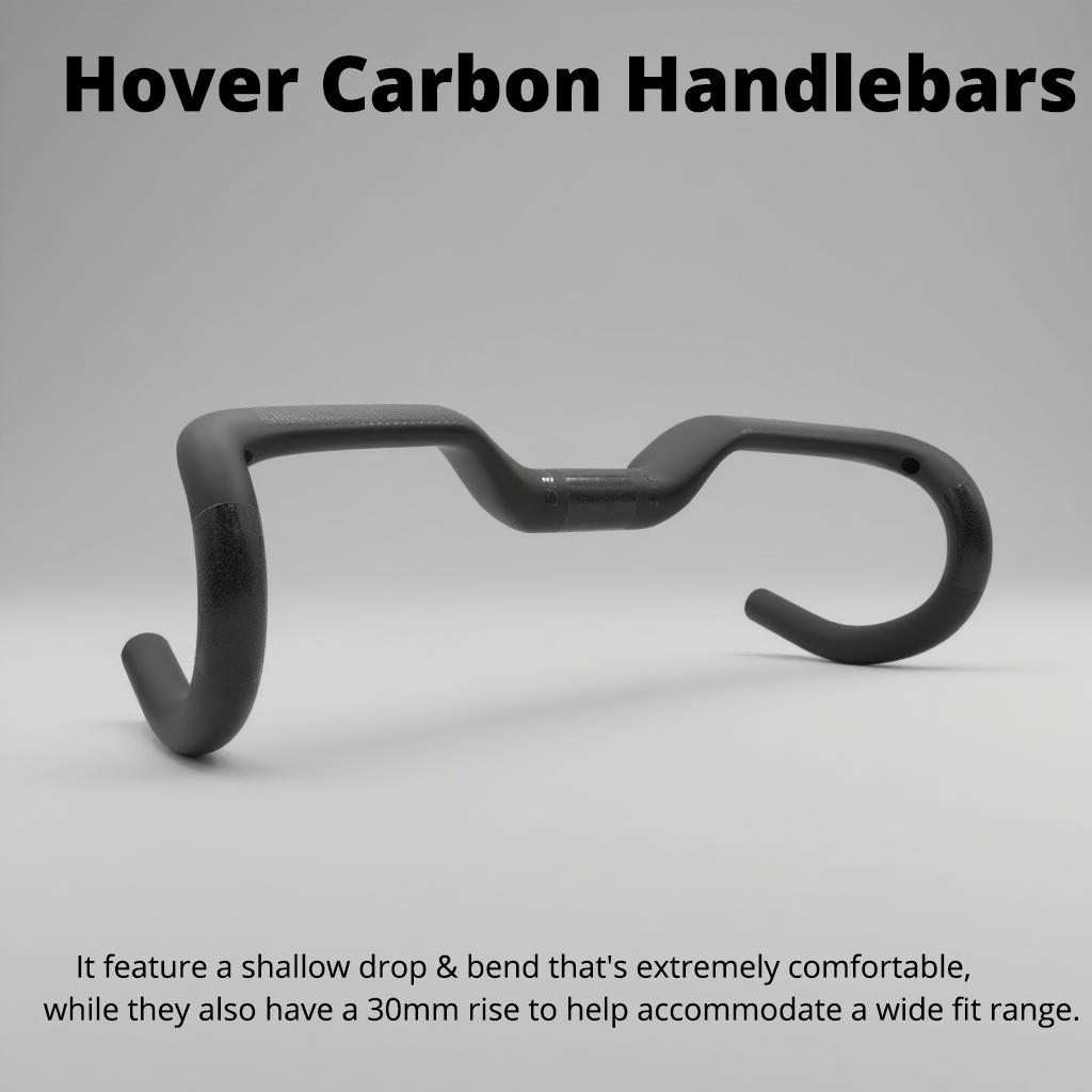 Ullicyc Hover Carbon Handlebar T1000 Full Carbon Rise Road Handlebar Rise 30mm Gravel Cockpit Internal Cable