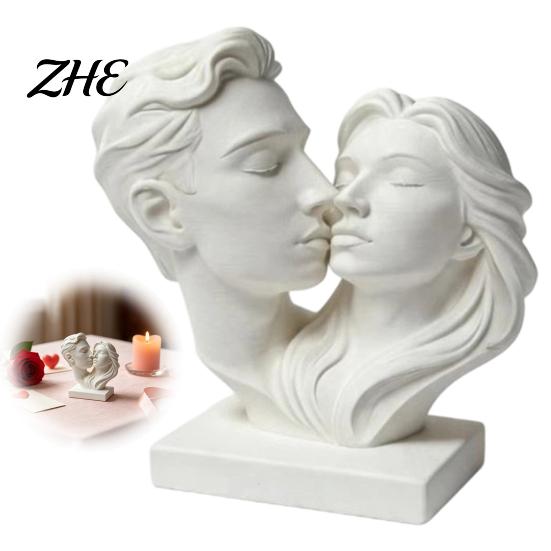 Unique Gift for Her 3D Printed Couple Hugging Kissing Statue, Modern Minimalist Art Sculpture Romantic Statue Desk Shelf, Home Decor Ornament, Desktop