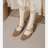 Maillard Style Shoes Autumn New Flower Retro Mary Jane Women's Shoes Versatile Brown Thick Heel Shoes