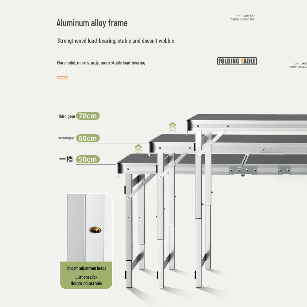 Adjustable Folding Table and Chair Set for Outdoor Markets, Camping, and Picnics