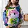 Детская одежда Толстовки Одежда для девочек Длинные рукава Милый принт кота Повседневная детская летняя осенняя одежда Детская одежда Верхняя одежда для улицы
