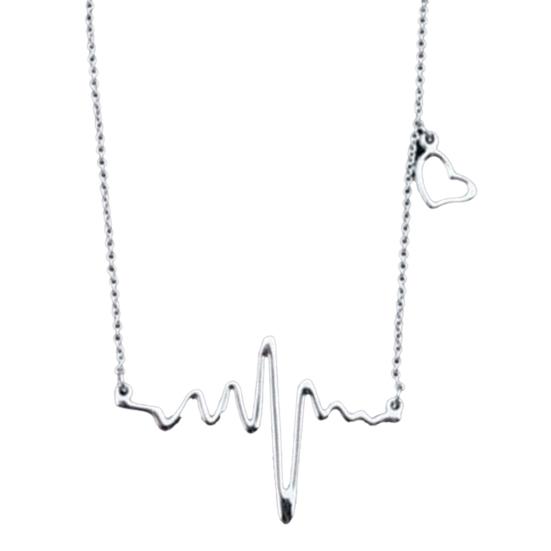 Necklace Exquisite Clasp Closure Women Alloy Heart Jump Pendant Chain for Wedding