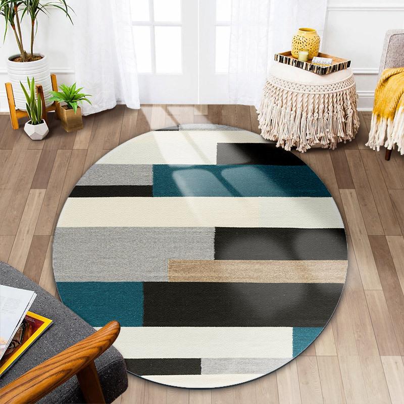 Круглый ковер, ковер, украшение для гостиной, спальни, дивана, нескользящий коврик для пола, компьютерного кресла, коврик для пола