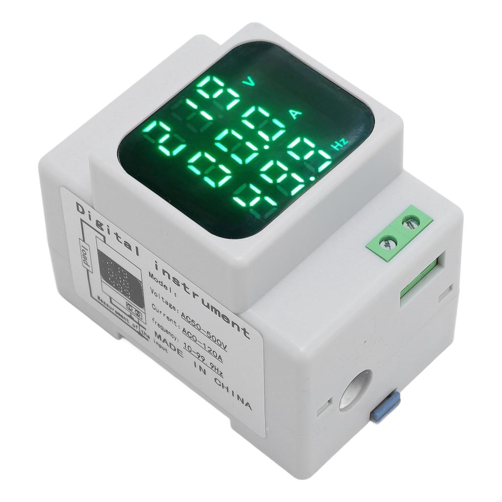 Digital Energy Meter, AC Voltage Frequency, Power 3 Phase Multi-function Monitor with DIN Rail for Industry, Power Plants