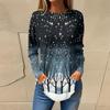 Tee Shirts For Women Fall Casual Long Sleeve Shirts Sweatshirt Vintage Graphic Printing Top Pullover Christmas