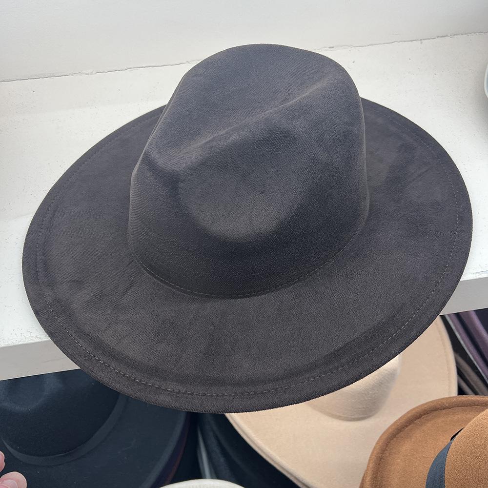British Suede Jazz Hat Western Cowboy Hat Hidden Hat Felt Hat Big Brim Top Hat Tide