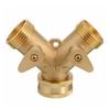 2-ходовой Y-образный разветвитель Латунный соединитель для садового шланга Распределитель для уличного крана Садовый капельный полив Полив