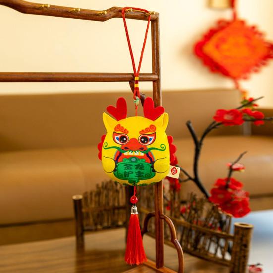 Китайский новогодний талисман дракона, мягкие плюшевые подвесные подвески, украшение года дракона для автомобиля, украшение для дома, весеннего фестиваля
