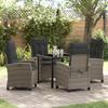 VidaXL 5-Piece Garden Set with Cushions Grey Poly Rattan 3380387