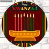 Happy Kwanzaa African American Festivals Wooden Sign - Classic Round Sign for Front Door, Wall Hanging Decor - Ideal Kwanzaa Decoration