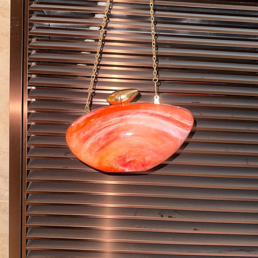 Fashion Marble Acrylic Women'S Hand-Held Niche Design Goose Egg Dinner Bag Shoulder Bag