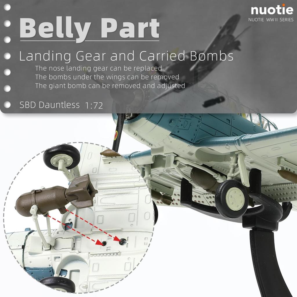NUOTIE Douglas Best Dauntless Dive Bomber Model World War II Midway Vintage Fighter Metal Diecast Aircraft Military Display Airplane Display