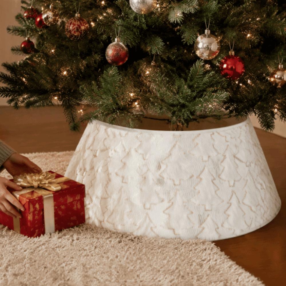 Round Christmas Tree Skirts Foldable Xmas Tree Foot Cover Christmas Tree Collar Home