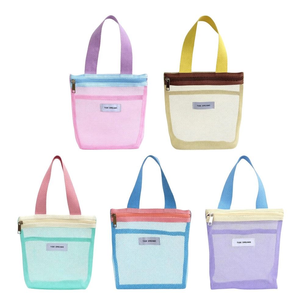 Portable Handbags Transparent Storage Bags Gifts Mesh Toiletry Bag