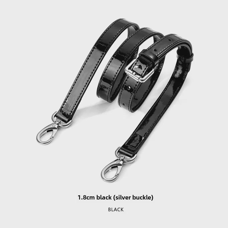 MHS-A-25 Черная блестящая лакированная сумка через плечо с регулируемым ремнем и пряжкой-шпилькой