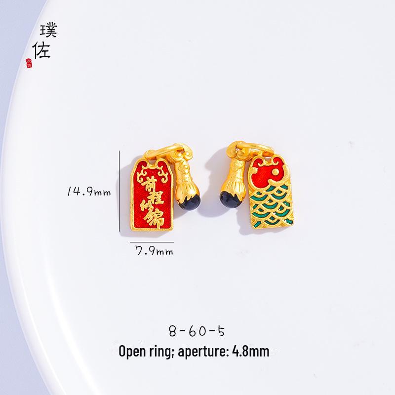 Подвеска в виде золотого песчаного дракона и феникса с кошачьим когтем для женщин