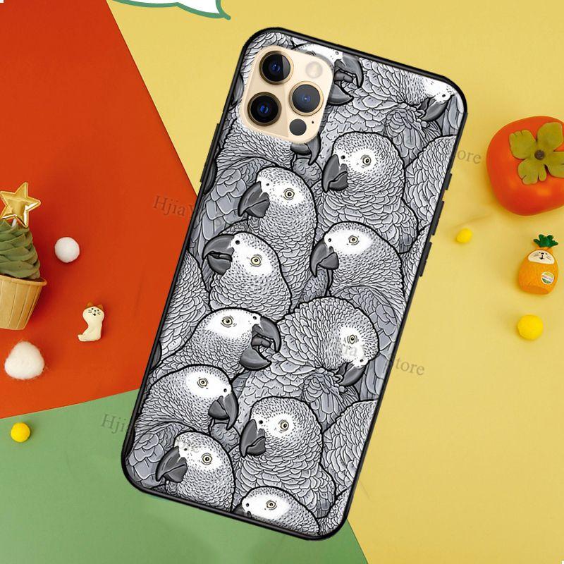 Мягкий чехол из ТПУ с изображением серого африканского попугая для iPhone 13 12 Mini 11 14 Pro Max XS 6S 7 8 Plus 5S SE 2020 X XR