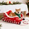 Рождественские плюшевые сани, лежанка для питомца, диван-кровать для маленьких и средних собак и кошек для дома