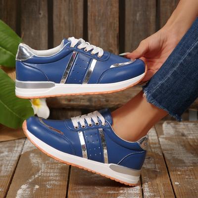 Осень Новые Дышащие Кроссовки на Шнуровке Женские Большого Размера 2025 Удобная Обувь с Низким Верхом