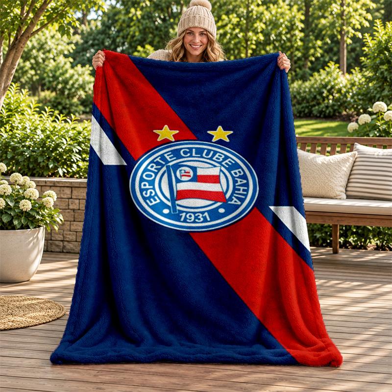 Esporte Clube Bahia blanket Flannel Blanket Soft Cozy Plush Throw for Sofa Bed Lightweight Home Decoration Gifts for Christmas various holidays