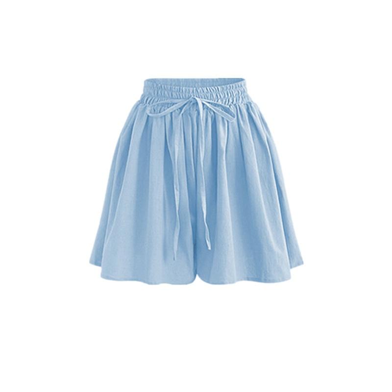 Женские брюки, широкие брюки, летние, повседневные, больших размеров, свободные, однотонные, с эластичной резинкой на талии, шифоновые шорты