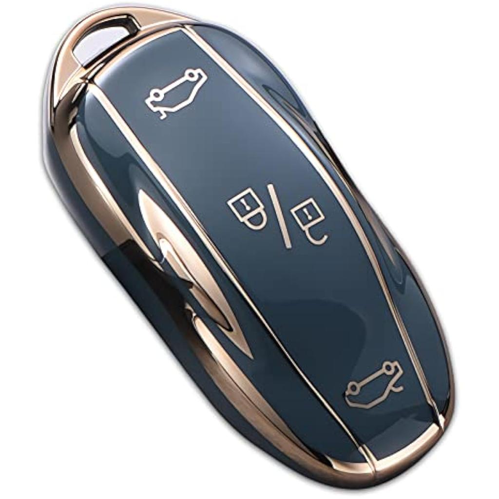 Чехол для ключа Tesla Model X с брелоком, чехол для полного защитного брелока из мягкого ТПУ премиум-класса, держатель для смарт-ключа