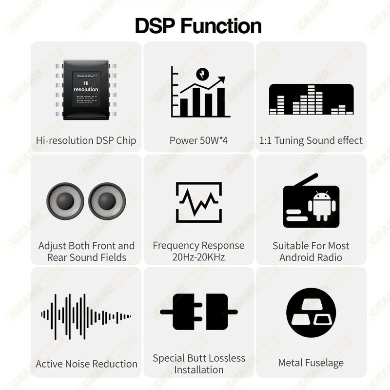 Автомобильный DSP 4-канальный радиоусилитель-эквалайзер Для Android-радио Неразрушающая модификация Улучшение звука Мультимедийный радиопроигрыватель