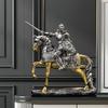 Knight Horse Statue Tabletop Ornament Resin Retro Art Crafts Decorative Figurine Figure Sculpture