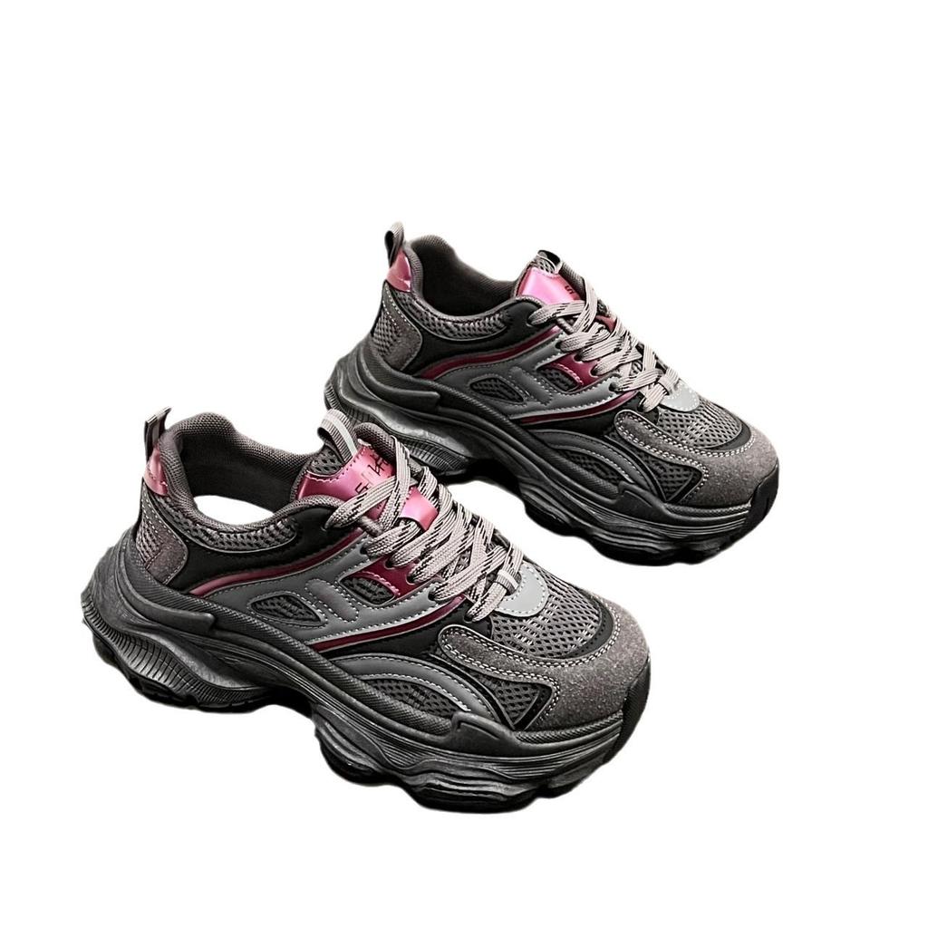 Интернет-знаменитости толстоподошвенные увеличивающие рост кроссовки папины кроссовки женские осень 2025 новые Shishang универсальные дышащие повседневные спортивные кроссовки для бега