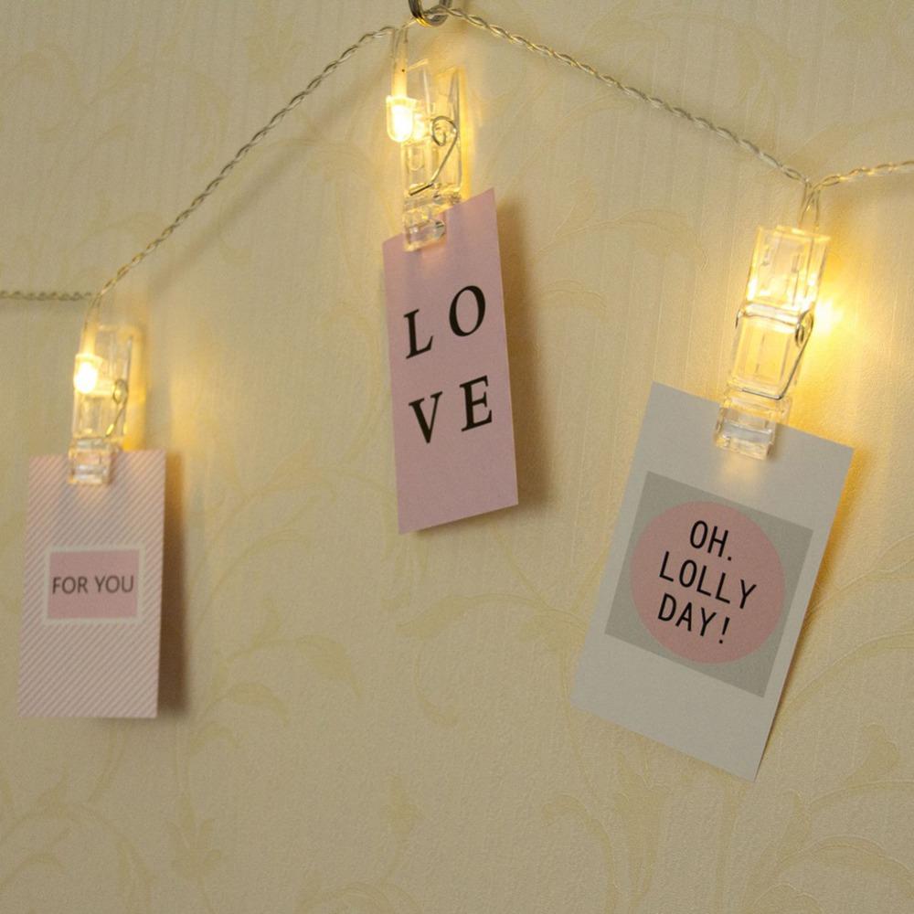 LED Light String with Clip Can Hang Small Card Postcard, New Year, Christmas Anniversary, Picture Decoration, Studio Wall Light String