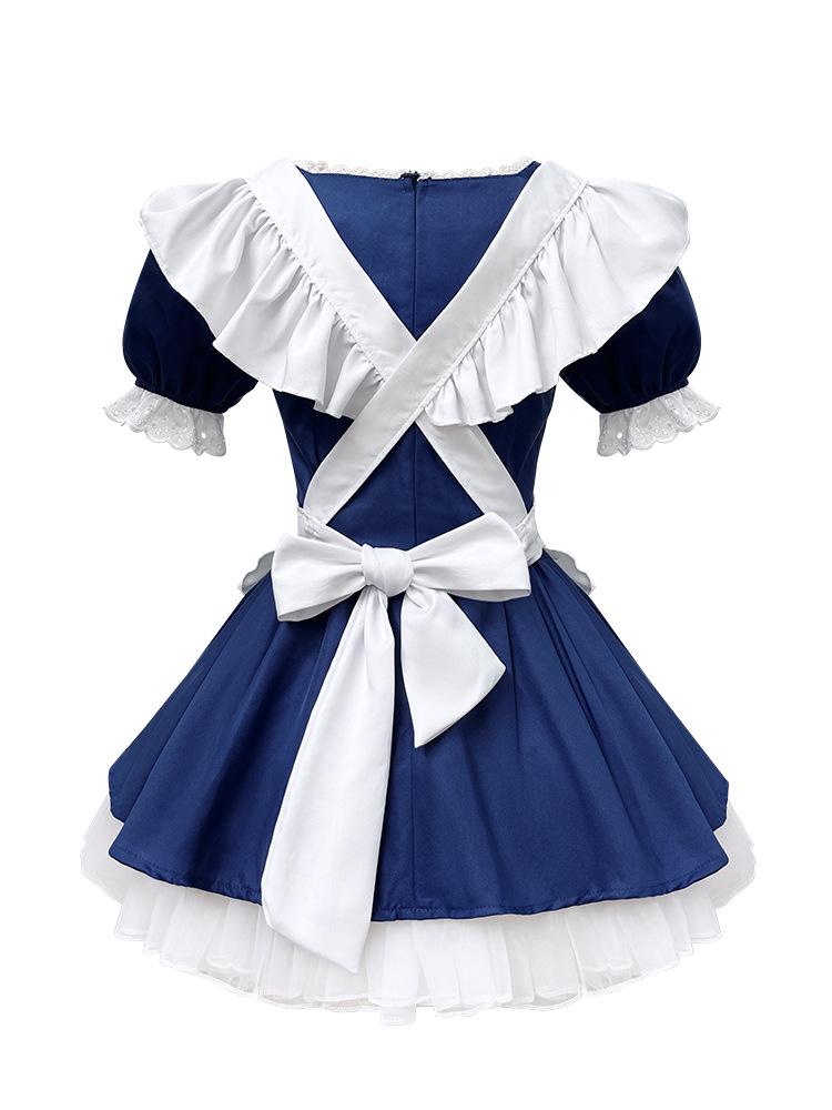 2025 Angelic Maid Navy Blue Lolita Dress Set - Cute Japanese Cosplay Outfit