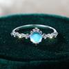 Round Moonlight Stone Lace Ring Female Niche Versatile Finger Fashion Handmade Ring
