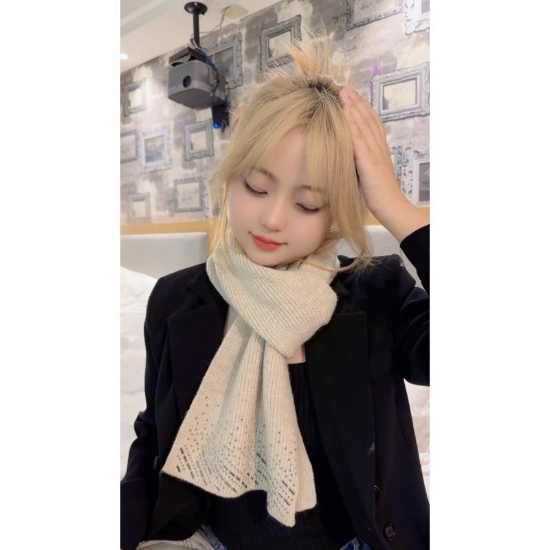 New Wool Knitted Scarf for Women In Winter Korean Style Fashionable and Versatile Warm Student Scarf Soft and Skin Friendly