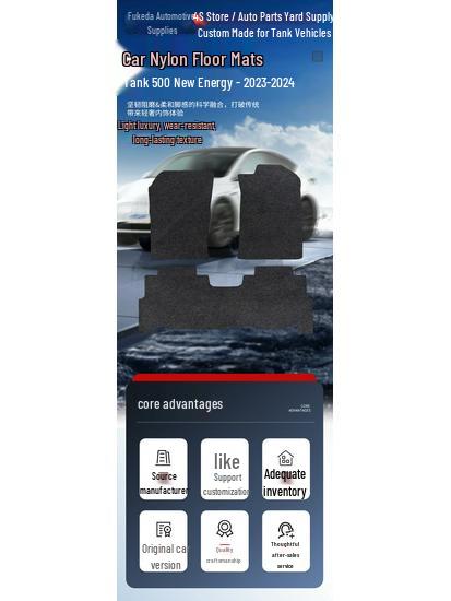 Нейлоновые напольные коврики в стиле замши для Tank 500 New Energy (Модели 2023-2024)