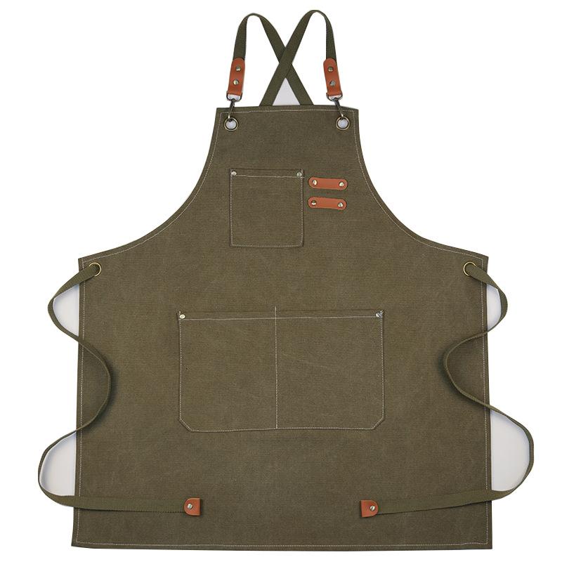 Multi-pocket Kitchen Aprons Canvas Barista Apron New Chef Work Apron Kitchen