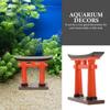 STOBOK Japanese Torii Gate Miniature Shrine Fairy Gardens Decor Zen Garden Japan Torii Gate Prop Altar Shelf Bridge Landscape Ornament for Aquarium