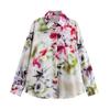 Spring 2025 Floral Print Satin Shirt for Women: Elegant, Casual, Lapel Design