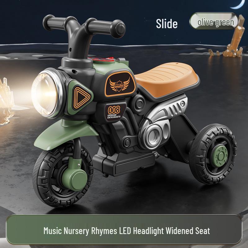 Детский электрический трехколесный велосипед с перезаряжаемым мотором и функцией скольжения – развивающая игрушка для мальчиков и девочек
