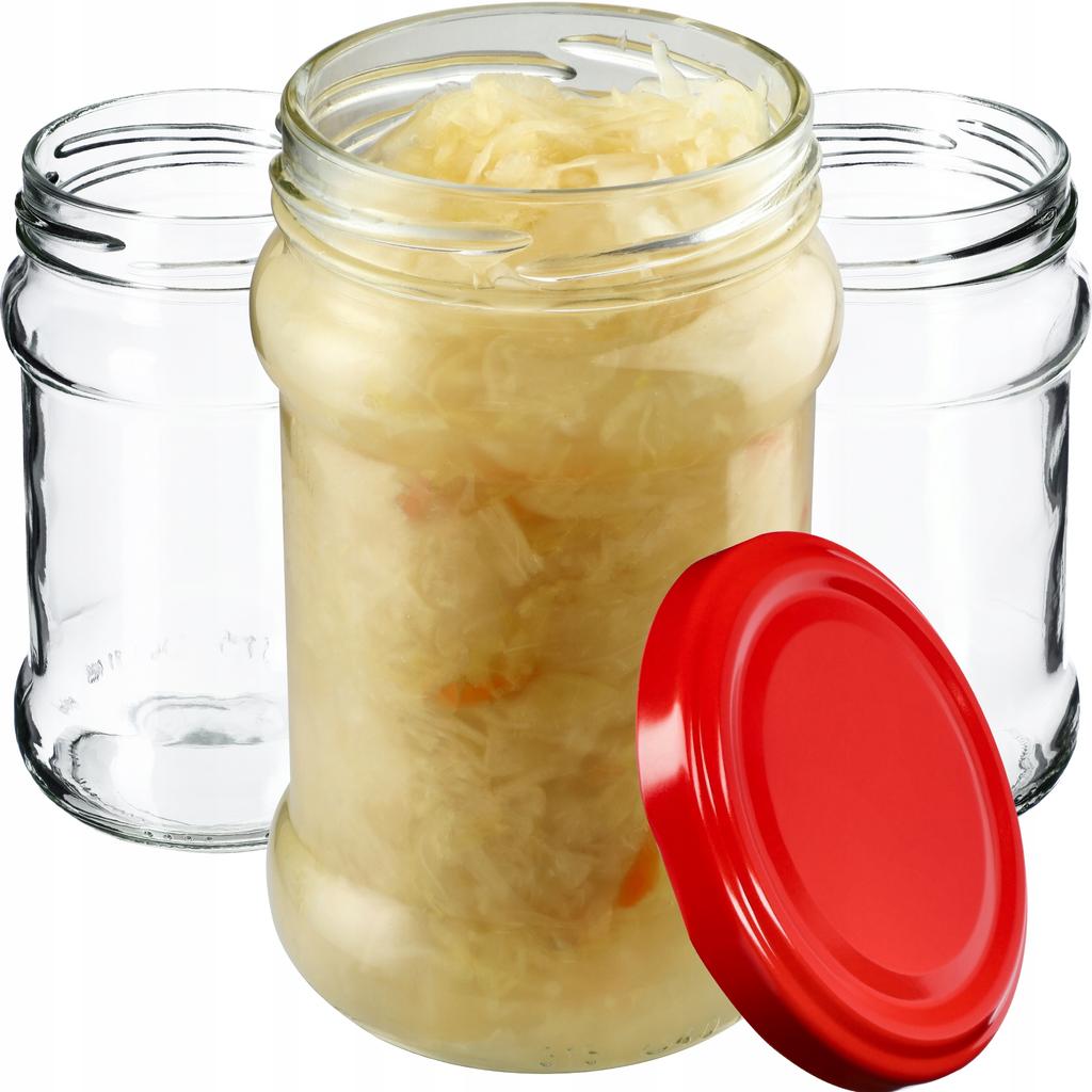 KADAX Seno Preserve Jars 315ml 10pcs 66mm + Lids "Red Peas"