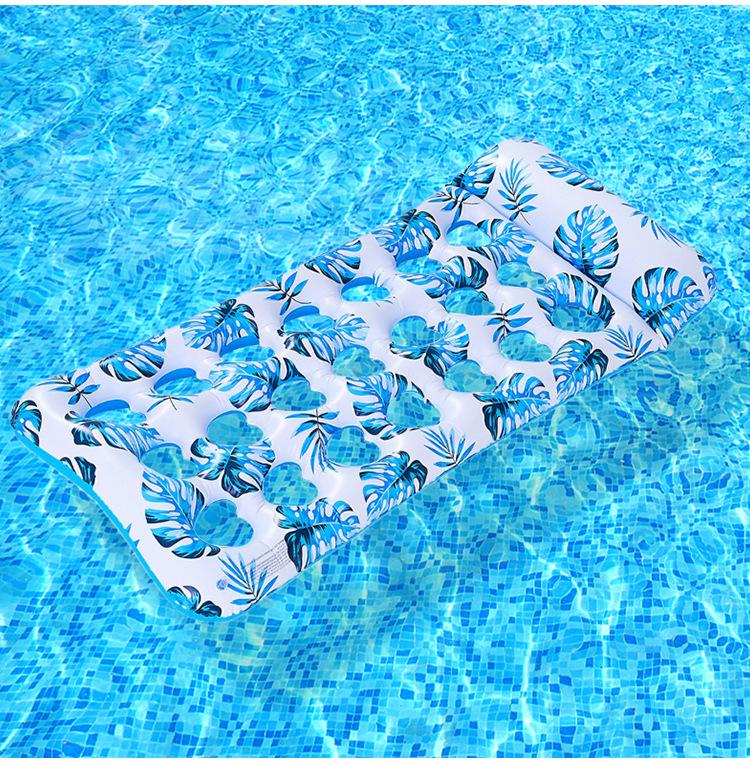 Inflatable Leaf Hole Water Lounger: Single Adult Floating Raft