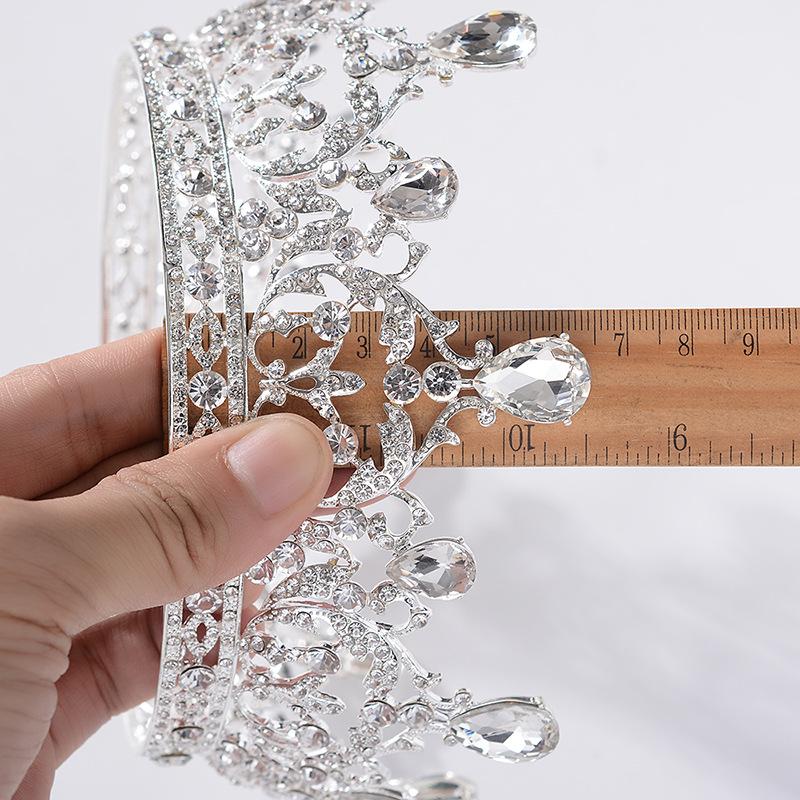 Baroque Round Crown Tiara Bride Wedding Dress Accessories Atmospheric Wedding Crown