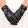 Women Fashion Gloves High Quality Lady Soft Leather Glove Autumn Winter Warm Full Finger Mitten Touch Screen Mittens