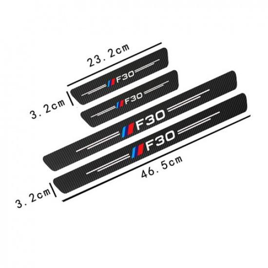 Carbon Fiber Door Sill Scuff Plate Protector Sticker for BMW E60 E90 F30 F10 G30