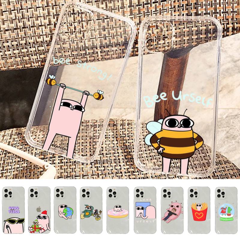 Pink Cartoon Funny big eyes ketnipz Phone Case for iPhone 11 12 13 mini pro XS MAX 8 7 6 6S Plus X 5S SE 2020 XR case