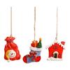 3 Piece Resin Christmas Tree Ornaments Set Hand Painted Snowman House Stocking Pendant Decorations for Holiday Party