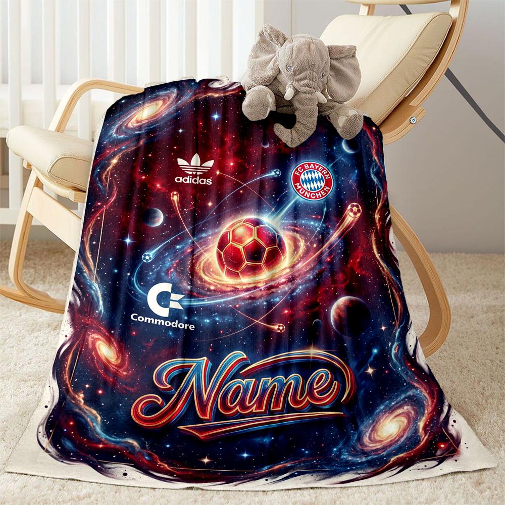 Bayern Munich Galaxy Artwork Customize Text Blanket Lightweight Customizable Blanket Ultra-Soft for Living Room Seaside Picnics Bed