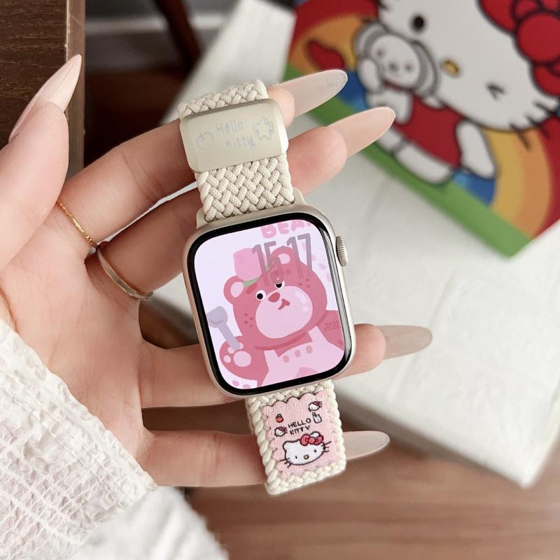 Мультяшный кот Магнитная пряжка Ремешок для Apple Watch Серии 3-9, Ultra