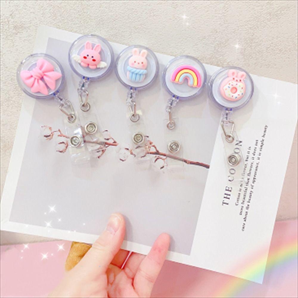 Students Name Tag Card Holder ID Card Clips Badge Holder Name Card Holder Retractable Badge Reel